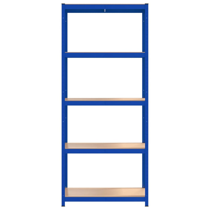 Scaffali a 5 Ripiani 3 pz Blu in Acciaio e Legno Multistrato 3154166