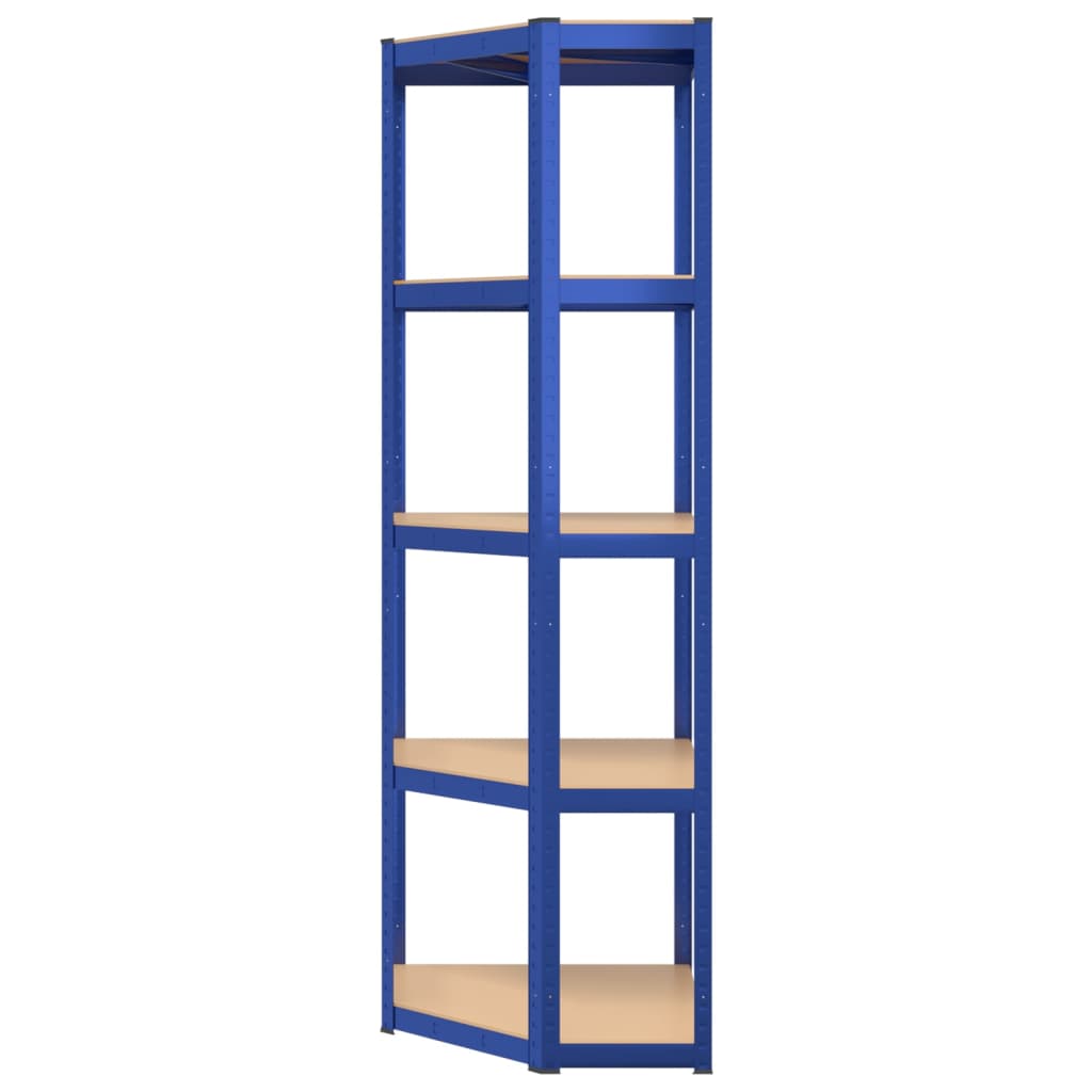 Scaffali a 5 Ripiani 3 pz Blu in Acciaio e Legno Multistrato 3154166