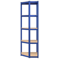 Scaffali a 5 Ripiani 3 pz Blu in Acciaio e Legno Multistrato 3154166