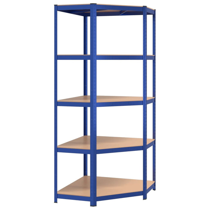 Scaffali a 5 Ripiani 4 pz Blu in Acciaio e Legno Multistrato 3154197