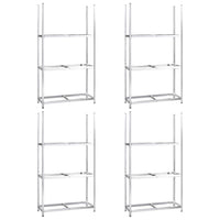 Portapneumatici a 3 Strati 4 pz Argento 110x40x200cm in Acciaio cod mxl 54393