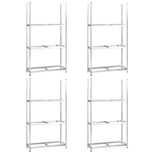 Portapneumatici a 3 Strati 4 pz Argento 110x40x200cm in Acciaio cod mxl 54393