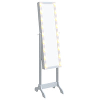 Specchio Autoportante con LED-Specchio da Terra Bianco 34x37x146 cm