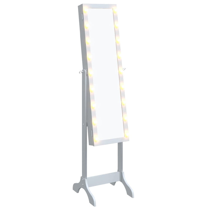 Specchio Autoportante con LED-Specchio da Terra Bianco 34x37x146 cm