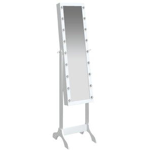 Specchio Autoportante con LED-Specchio da Terra Bianco 34x37x146 cm
