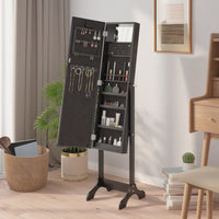 Specchio Autoportante con LED-Specchio da Terra Nero 34x37x146 cm