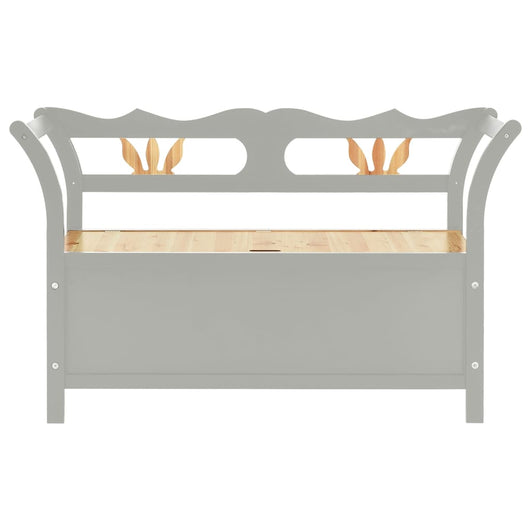 Panca mobile contenitore panca 107 x 45 x 75,5 cm legno massello di abete grigio 02_0010796