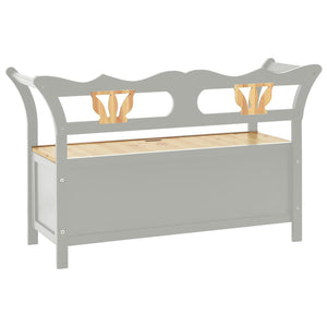 Panca mobile contenitore panca 107 x 45 x 75,5 cm legno massello di abete grigio 02_0010796