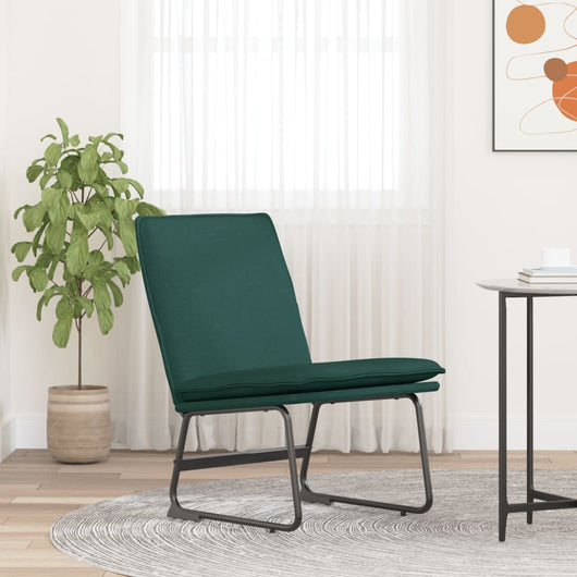Sedia Lounge Verde Scuro 52x75x76 cm in Tessuto 351316