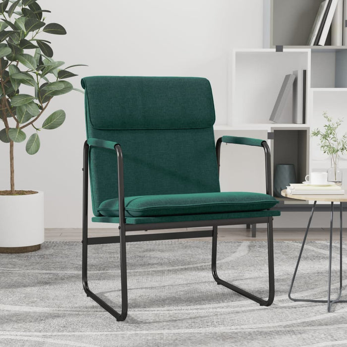 Sedia Lounge Verde Scuro 55x64x80 cm in Tessuto 351346