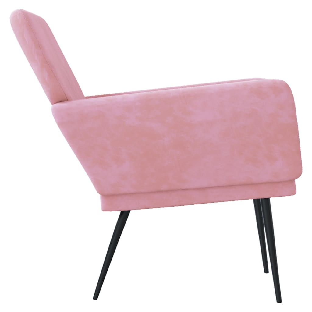 Poltrona Rosa 62x79x79 cm Velluto cod mxl 14647