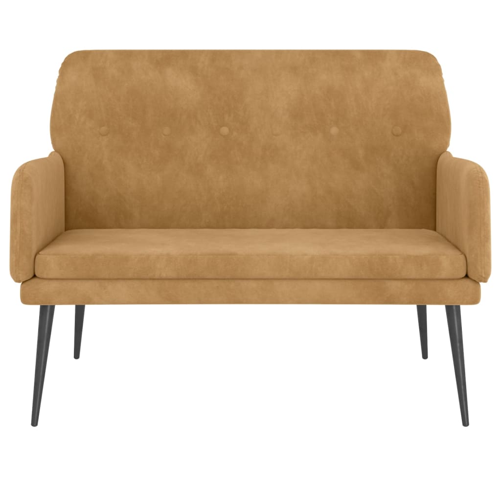 Panca Marrone 108x79x79 cm in Velluto 351421