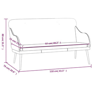 Panca Nera 110x76x80 cm in Similpelle 351430
