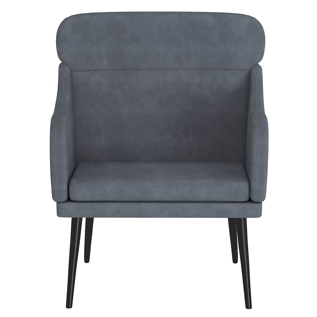 Poltrona Grigio Scuro 63x76x80 cm Velluto cod mxl 14330