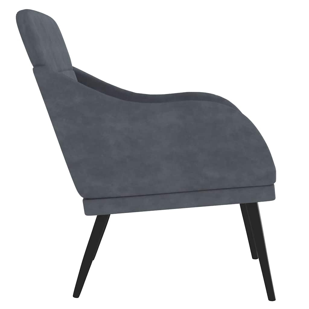 Poltrona Grigio Scuro 63x76x80 cm Velluto 351437