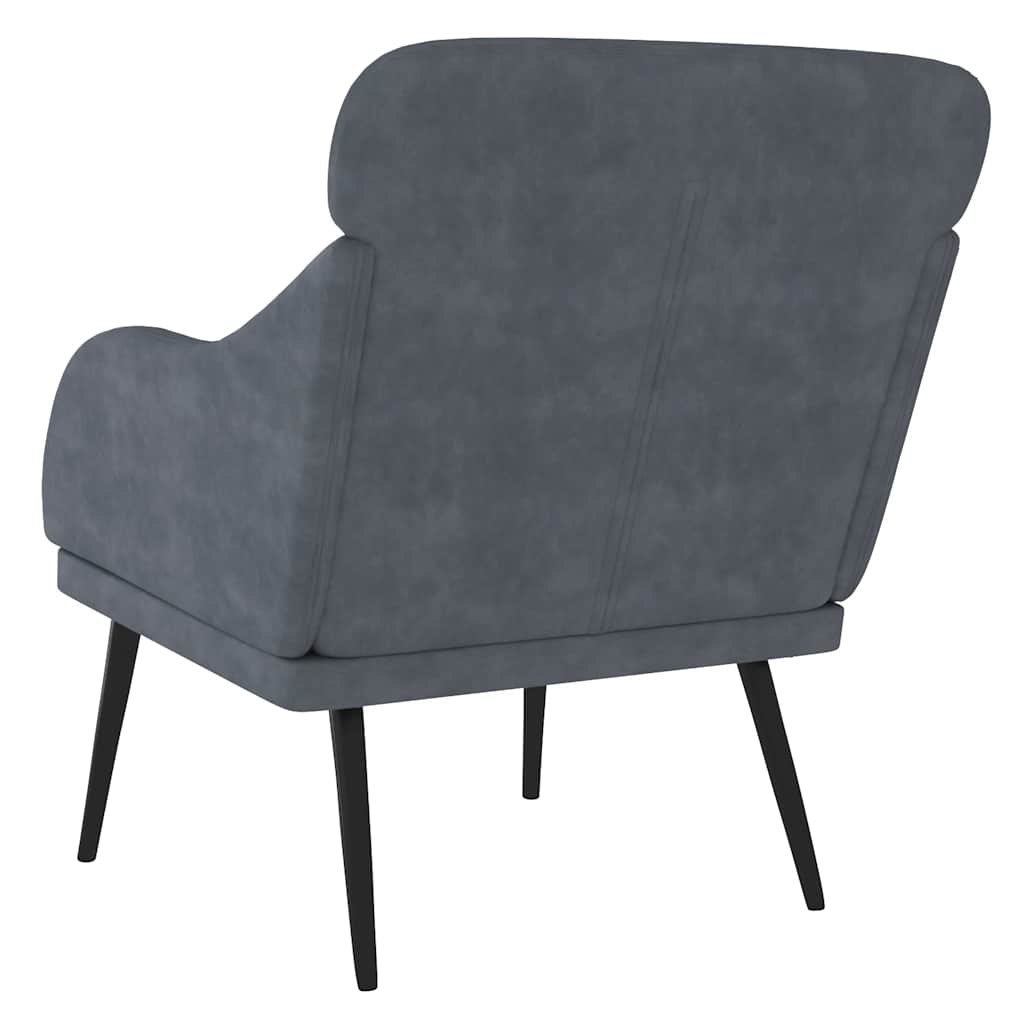 Poltrona Grigio Scuro 63x76x80 cm Velluto cod mxl 14330