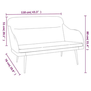 Panca Gialla 110x76x80 cm in Velluto 351450