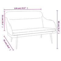 vidaXL Panca Crema 110x76x80 cm in Velluto