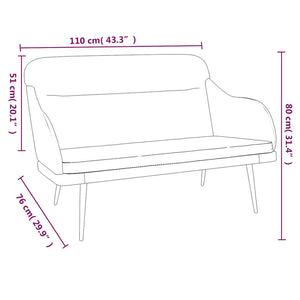 vidaXL Panca Crema 110x76x80 cm in Velluto