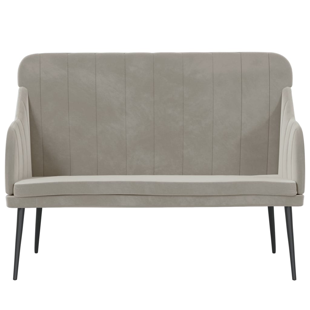 Panca Grigio Chiaro 110x76x80 cm in Velluto cod mxl 73382