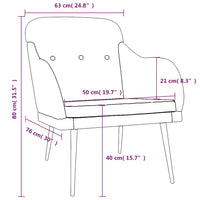 Poltrona Verde Scuro 63x76x80 cm in Tessuto