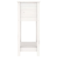 Vassoio per fioriera aiuola rialzata piante fiori terrazza giardino con ripiano 54 x 34,5 x 81 cm legno massello di pino bianco 02_0038391