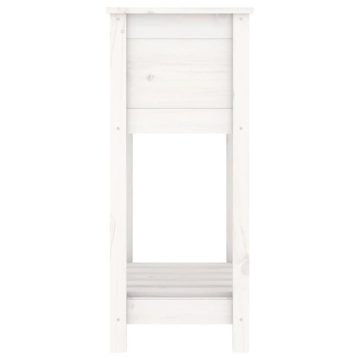 Vassoio per fioriera aiuola rialzata piante fiori terrazza giardino con ripiano 54 x 34,5 x 81 cm legno massello di pino bianco 02_0038391