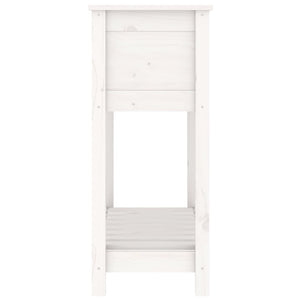 Vassoio per fioriera aiuola rialzata piante fiori terrazza giardino con ripiano 82,5 x 34,5 x 81 cm legno massello di pino bianco 02_0038402