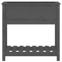 Fioriera rialzata per giardino e terrazza con ripiano 825 x 345 x 81 cm in legno massello di pino grigio 02_0038400