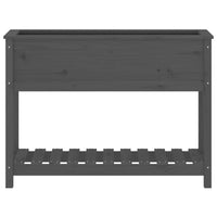Vassoio per fioriera aiuola rialzata piante fiori terrazza giardino con ripiano 111,5 x 34,5 x 81 cm legno massello di pino grigio 02_0038382