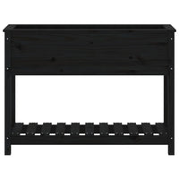 Vassoio per fioriera aiuola rialzata piante fiori terrazza giardino con ripiano 111,5 x 34,5 x 81 cm legno massello di pino nero 02_0038383