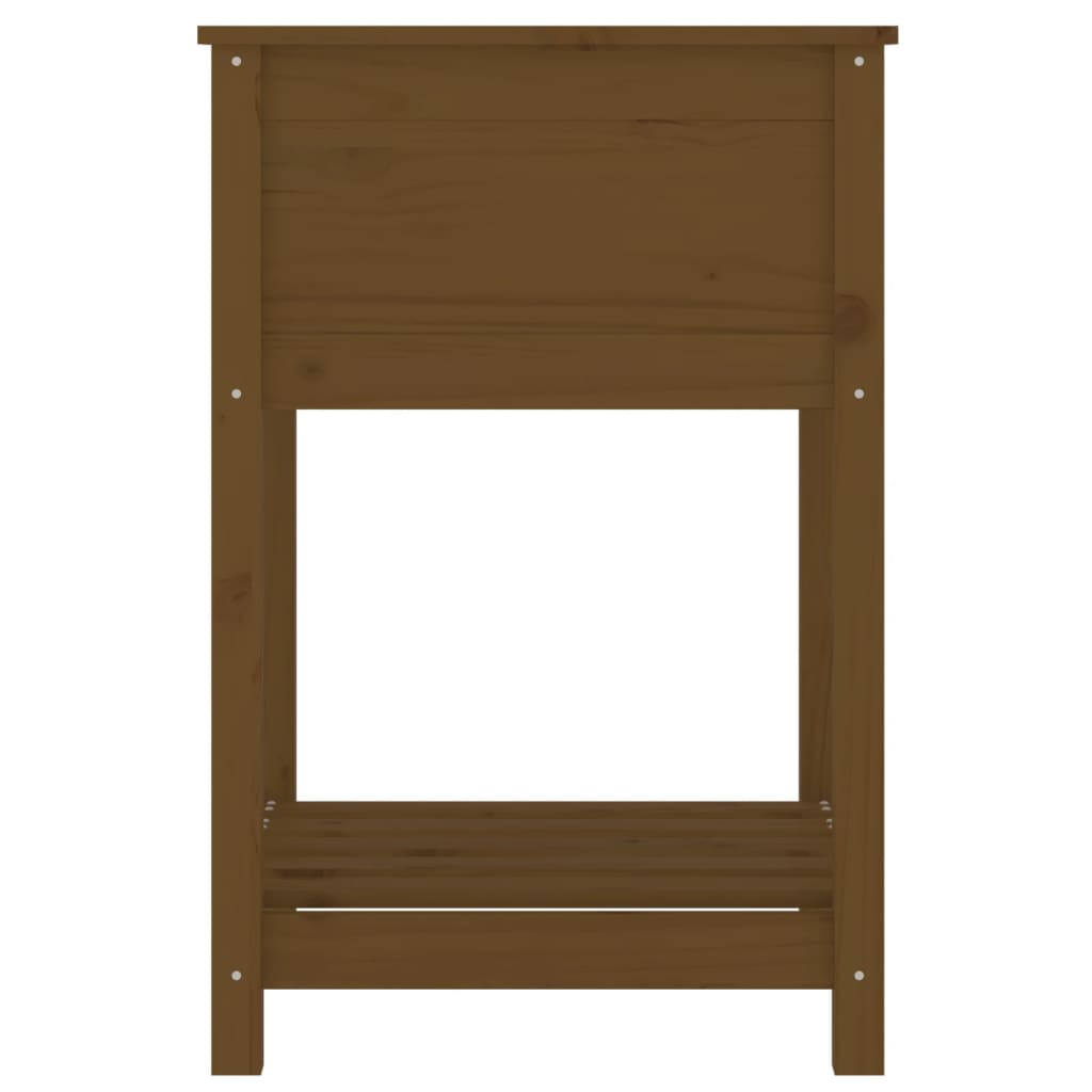 Fioriera con Mensola Ambra 54x54x81cm in Legno Massello di Pino 823776