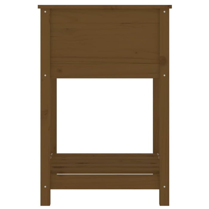 Fioriera con Mensola Ambra 54x54x81cm in Legno Massello di Pino 823776