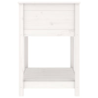 Fioriera con Mensola-Vaso con Ripiano-Contenitore per Piante Bianca 82,5x54x81cm in Legno Massello Pino