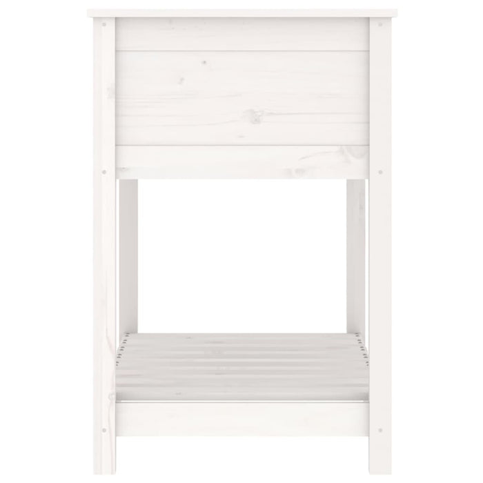 Fioriera con Mensola Bianca 82,5x54x81cm in Legno Massello Pino 823781