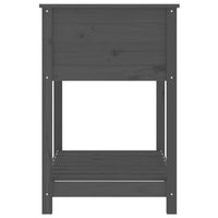 Fioriera con Mensola-Vaso con Ripiano-Contenitore per Piante Grigia 82,5x54x81cm in Legno Massello Pino