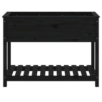 Vassoio per fioriera aiuola rialzata piante fiori terrazza giardino con ripiano 111,5 x 54 x 81 cm legno massello di pino nero 02_0038388