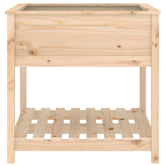 Vassoio per fioriera aiuola rialzata piante fiori terrazza giardino con ripiano 82,5 x 82,5 x 81 cm legno massello di pino marrone 02_0038409