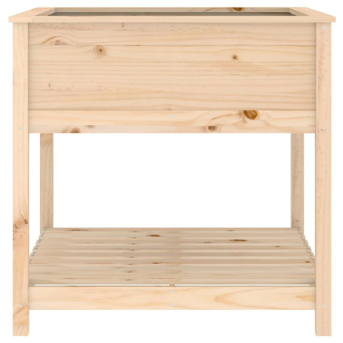 Vassoio per fioriera aiuola rialzata piante fiori terrazza giardino con ripiano 82,5 x 82,5 x 81 cm legno massello di pino marrone 02_0038409