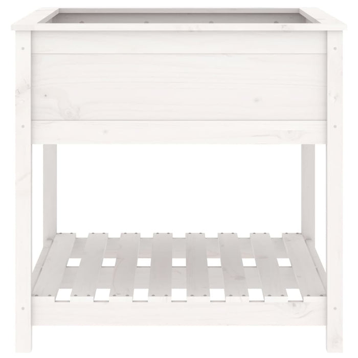 Fioriera rialzata per giardino e terrazza con ripiano 825 x 825 x 81 cm in legno massello di pino bianco 02_0038412