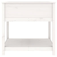 Fioriera rialzata per giardino e terrazza con ripiano 825 x 825 x 81 cm in legno massello di pino bianco 02_0038412