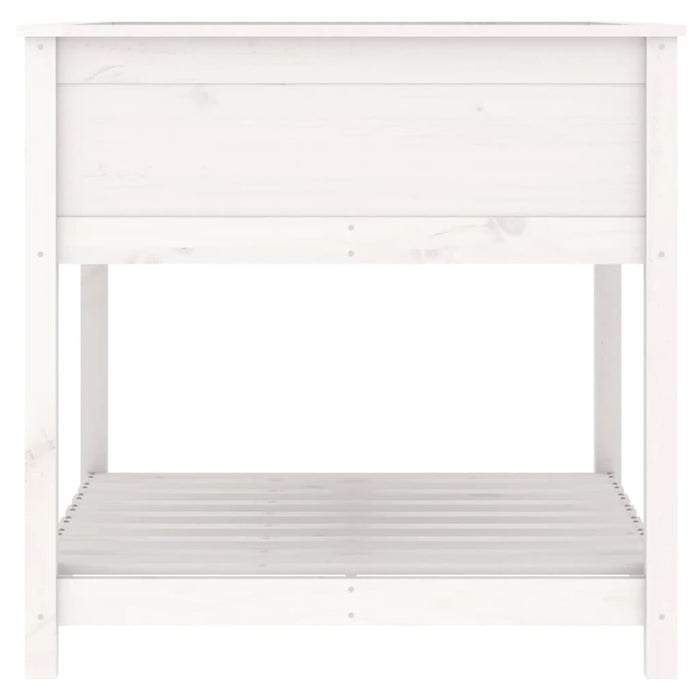 Fioriera rialzata per giardino e terrazza con ripiano 825 x 825 x 81 cm in legno massello di pino bianco 02_0038412