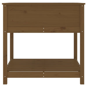 Vassoio per fioriera aiuola rialzata piante fiori terrazza giardino con ripiano 82,5 x 82,5 x 81 cm legno di pino marrone 02_0038408