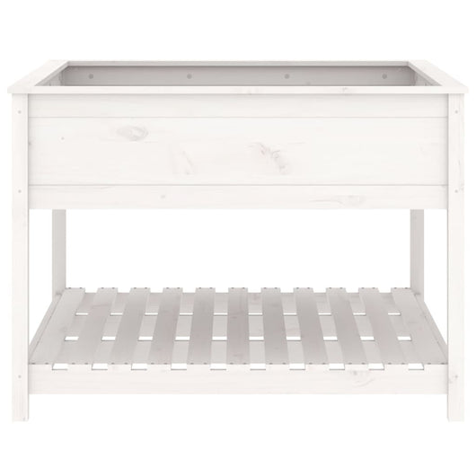 Fioriera rialzata per giardino terrazza e mensola 1115 x 1115 x 81 cm in legno massello di pino bianco 02_0038615