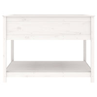 Fioriera Mensola Bianca 111,5x111,5x81cm Legno Massello di Pino 823802