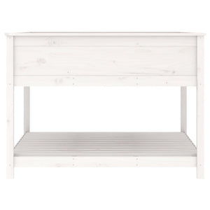 Fioriera Mensola Bianca 111,5x111,5x81cm Legno Massello di Pino 823802