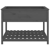 Vassoio per fioriera aiuola rialzata piante fiori terrazza giardino e scaffale 111,5 x 111,5 x 81 cm legno massello di pino grigio 02_0038613