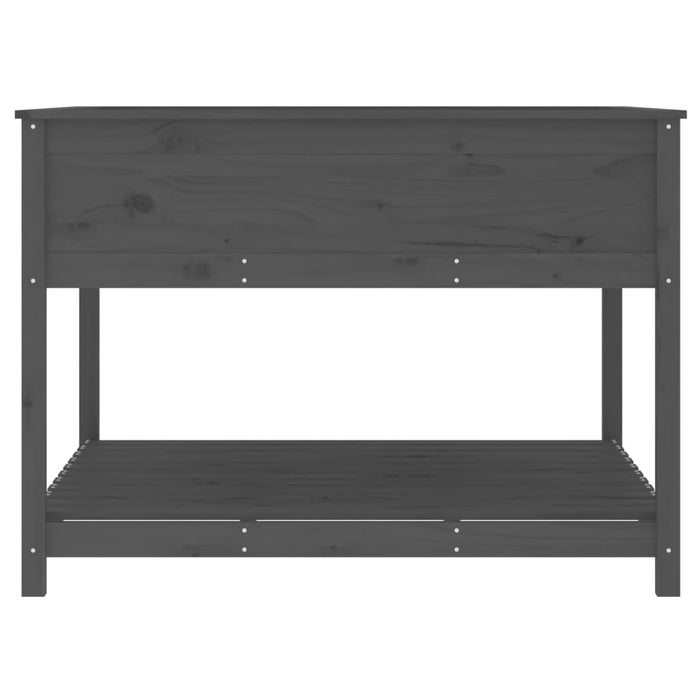 Vassoio per fioriera aiuola rialzata piante fiori terrazza giardino e scaffale 111,5 x 111,5 x 81 cm legno massello di pino grigio 02_0038613