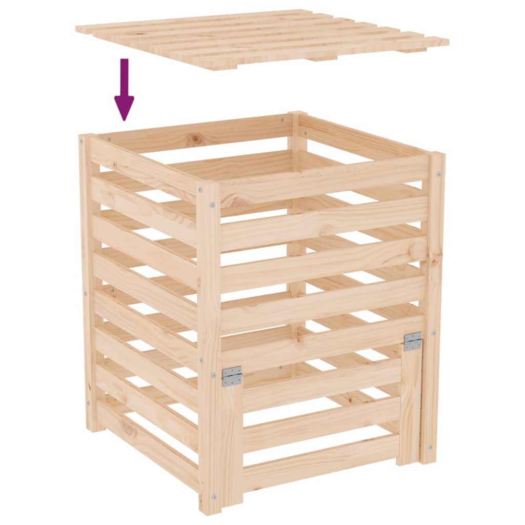 Compostiera 63,5x63,5x77,5 cm in Legno Massello di Pino 823808