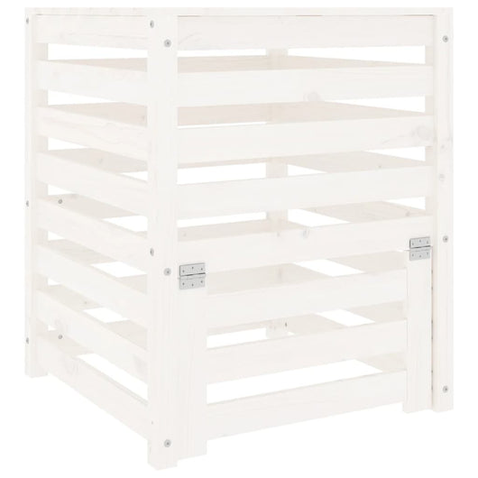 Compostiera Bianca 63,5x63,5x77,5 cm in Legno Massello di Pino cod mxl 41301